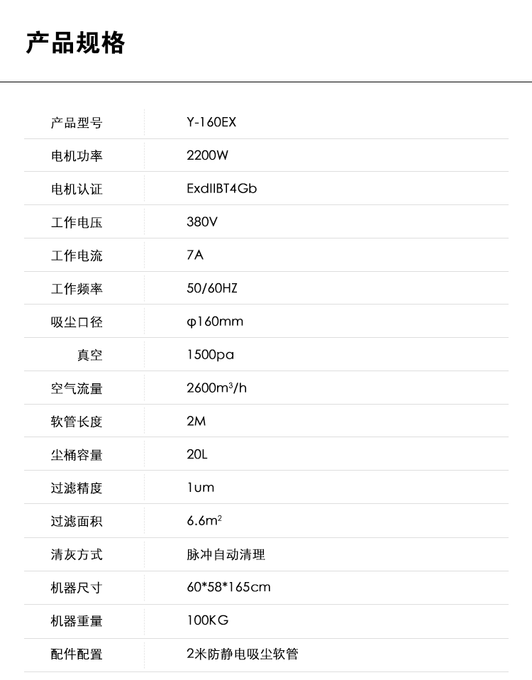 御衛(wèi)仕防爆除塵器Y-160EX